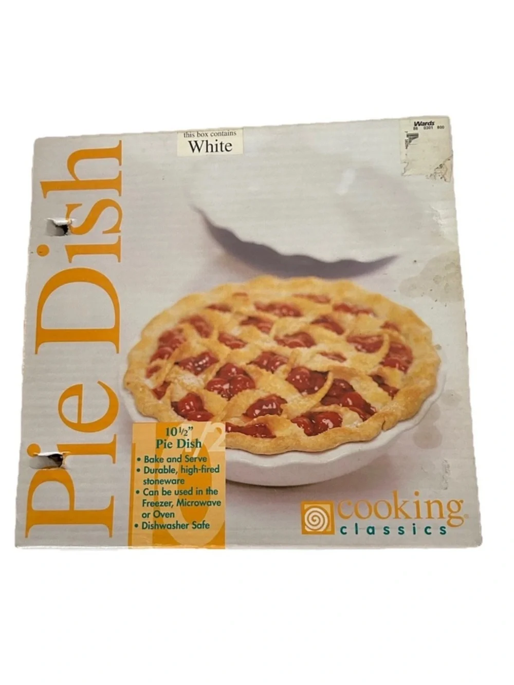 Cooking Classics | 10.5-inch White Stoneware Pie Dish